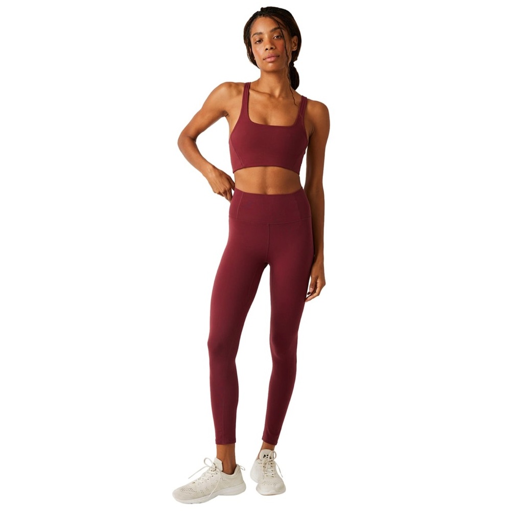 Free People Never Better Leggings in Oxblood - NWT
